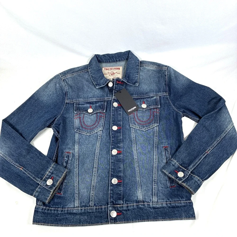 New Mens True Religion Jesse Trucker Denim Jacket Size Small NWT